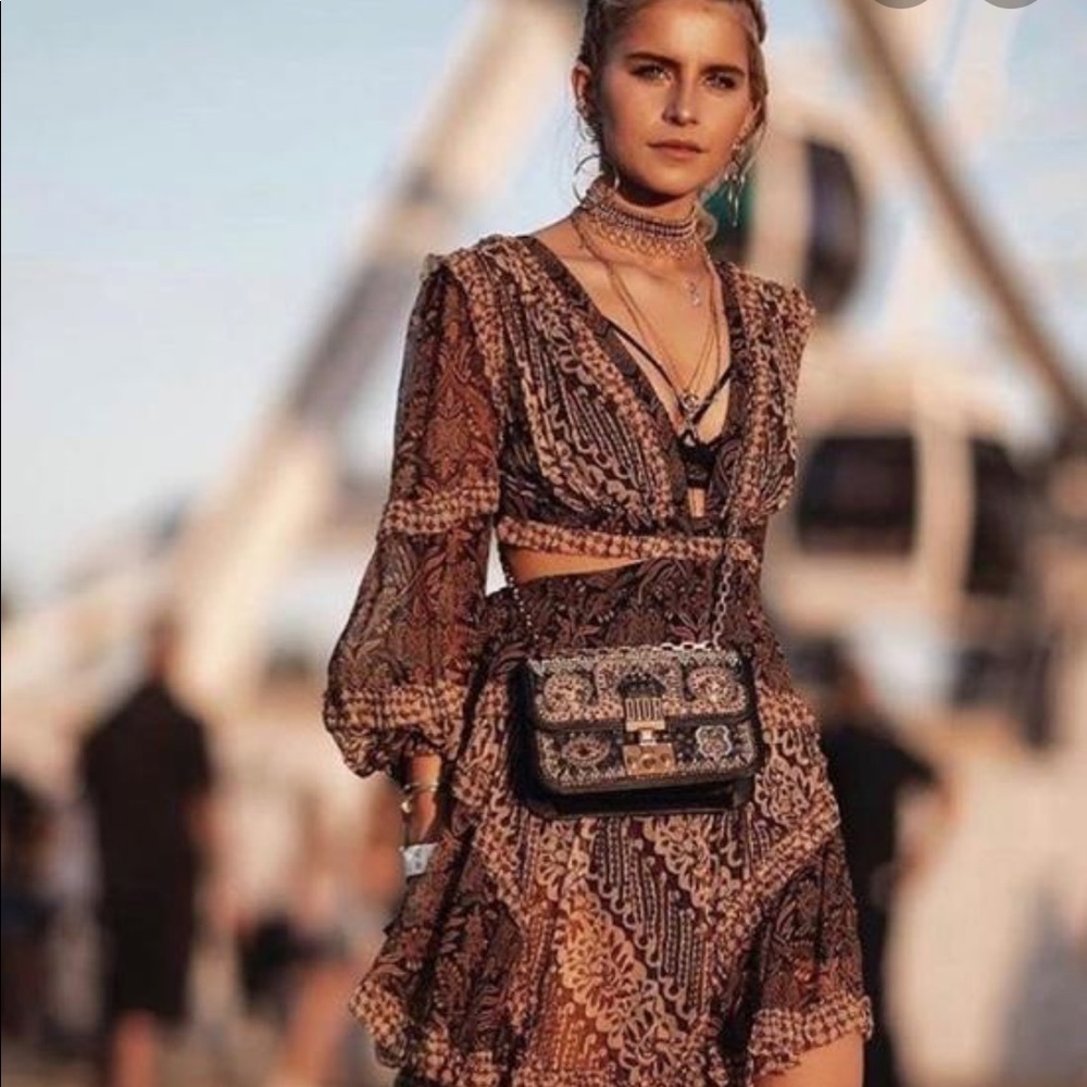 Nwot Zimmermann tali batik cut back dress